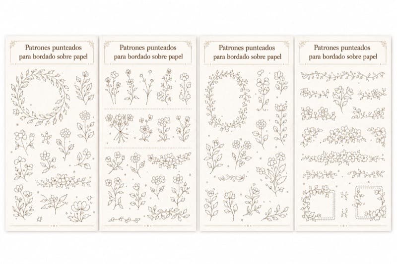 Paper embroidery example