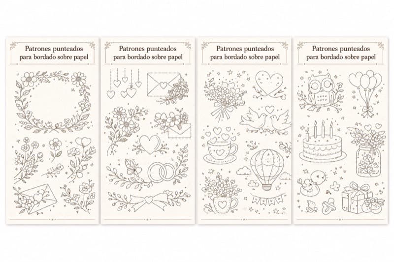 Paper embroidery example
