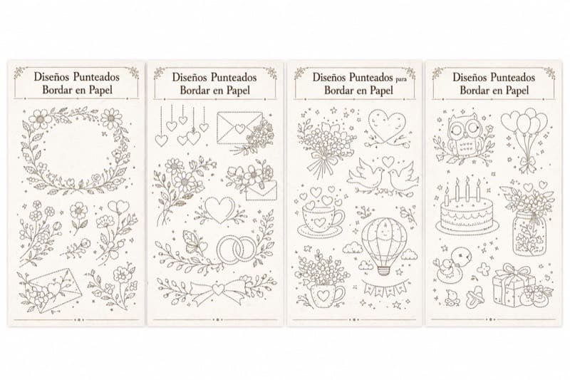 Paper embroidery example