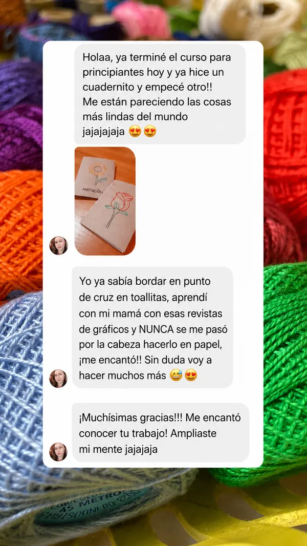 Real message from an Embroidery Refuge student