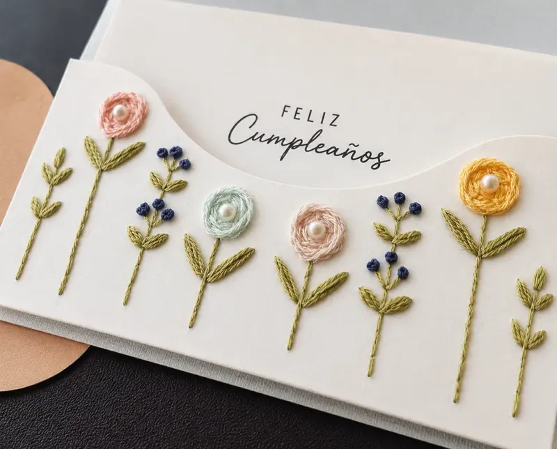 Paper embroidery example