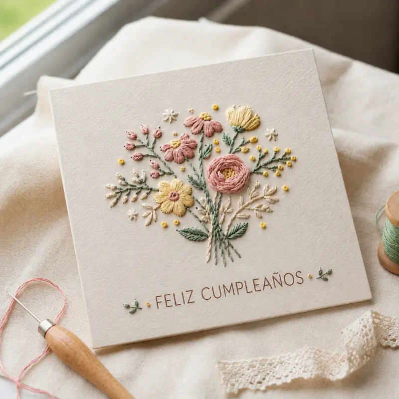 Paper embroidery example